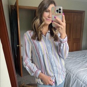 summer striped button up